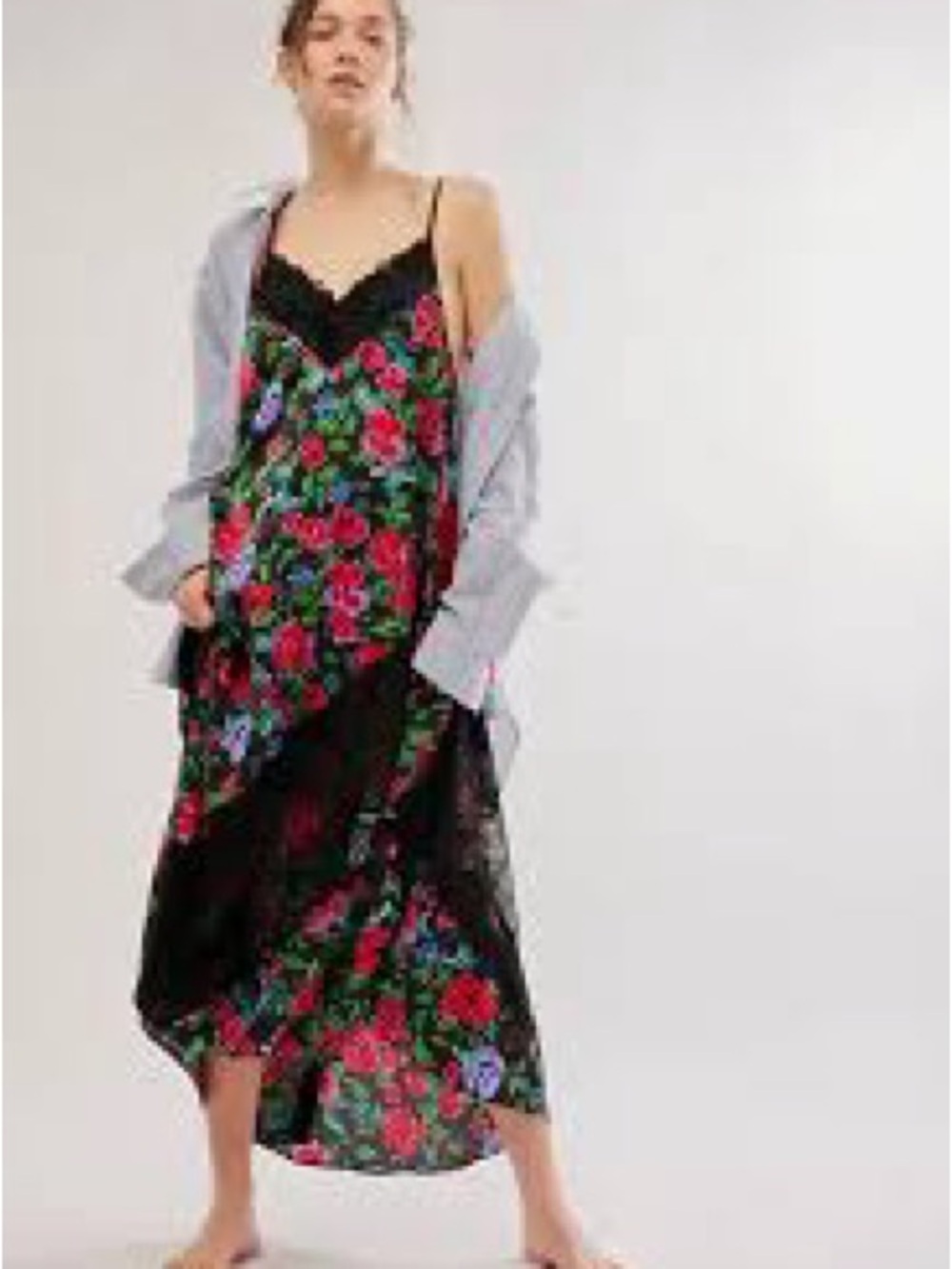 Free People First Date Printed Maxi Slip